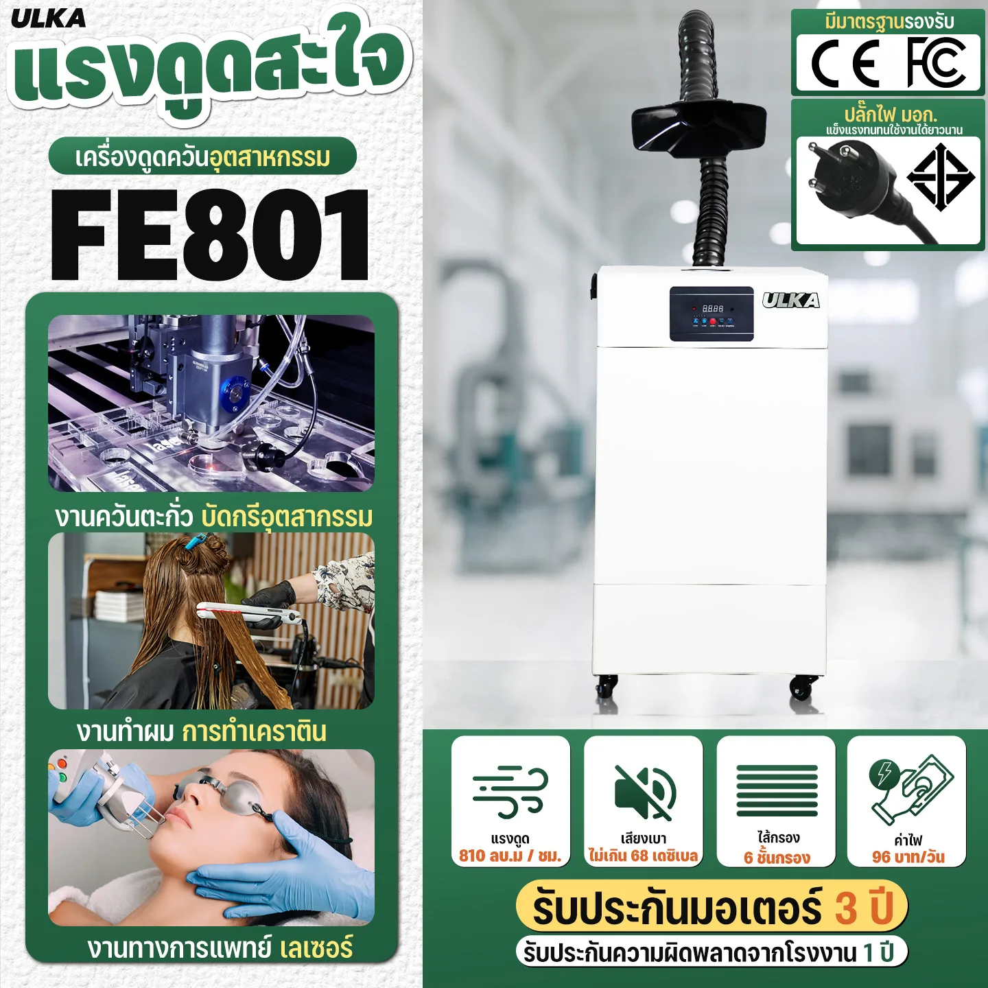 เครื่องดูดควัน ULKA-FE801 - Image 2