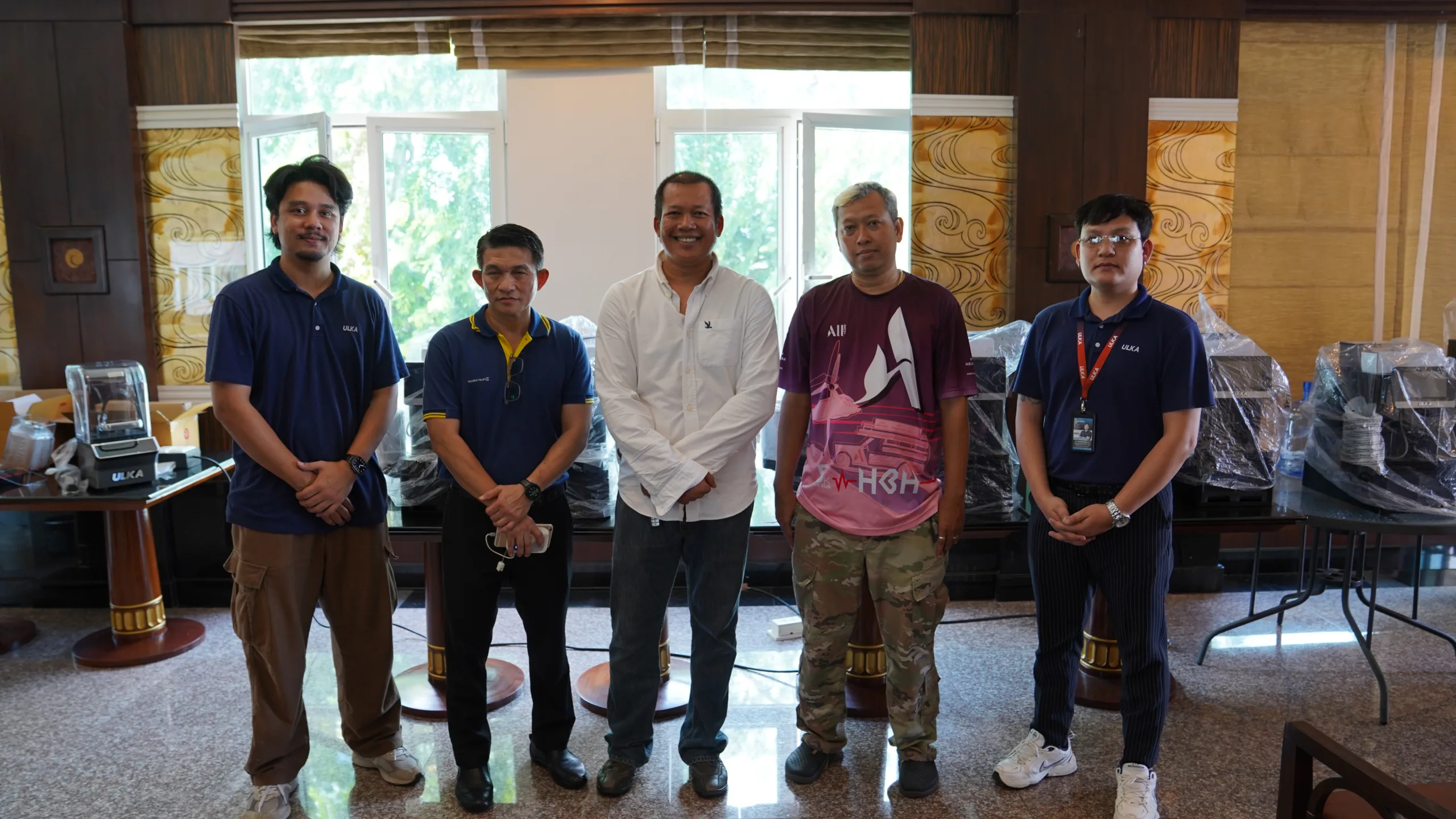 ทีมงานและอุปกรณ์หน้างานติดตั้ง ULKA ที่โรงแรม Grand Pacific Sovereign Resort & Spa ชะอำ