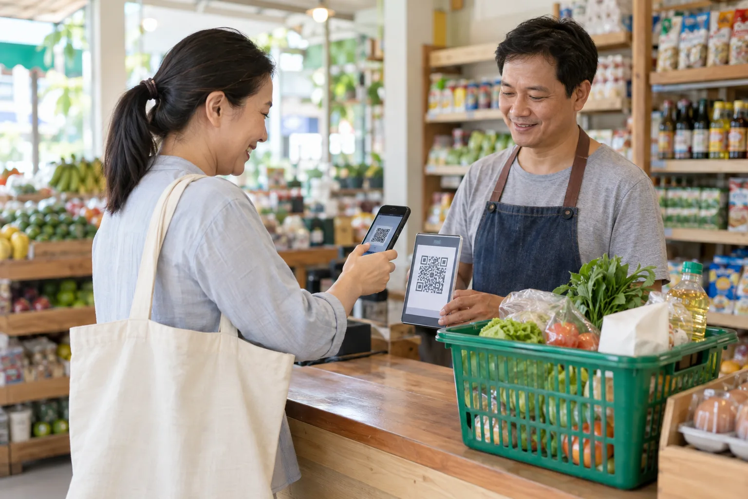 ภาพประกอบร้านค้าที่รับชำระเงินผ่าน QR Code