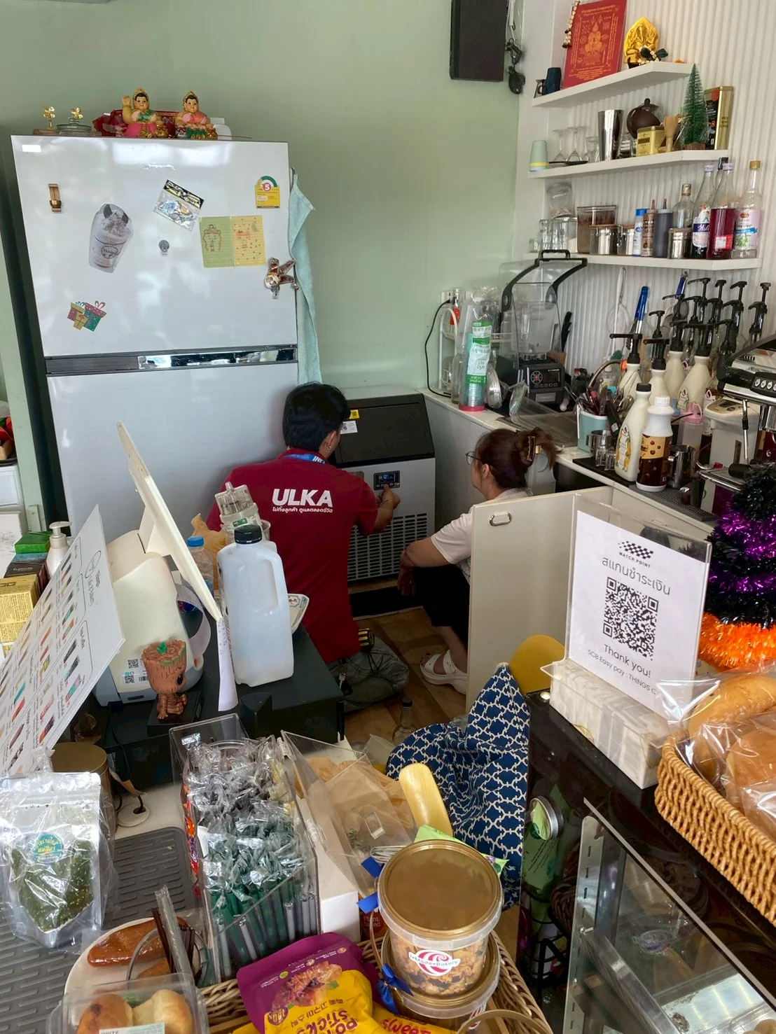Thingscafe สวนผัก 29 — ภาพหน้างานติดตั้งเครื่องทำน้ำแข็ง 2